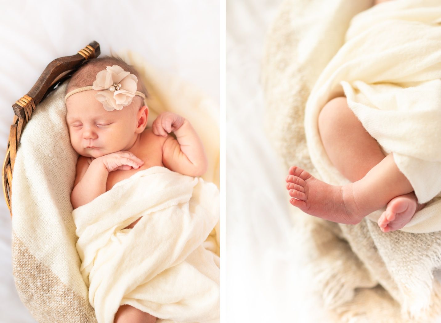 Newborn baby girl in Natural Light Studio by Bartlesville newborn and family photographer Kristi Bray Photography