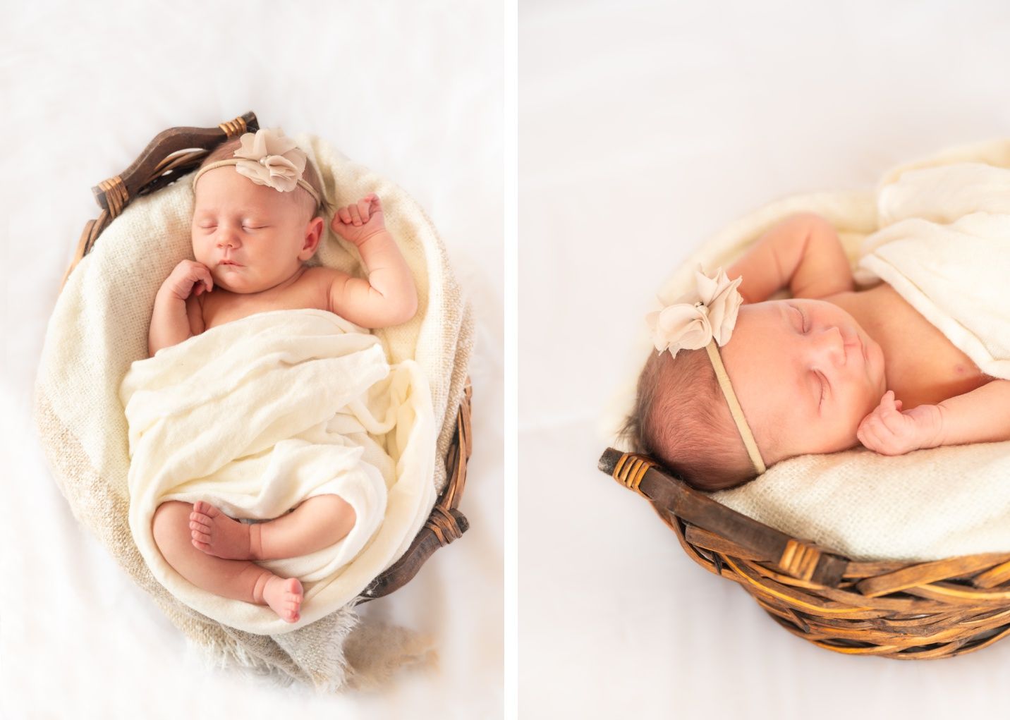 Newborn baby girl in Natural Light Studio by Bartlesville newborn and family photographer Kristi Bray Photography