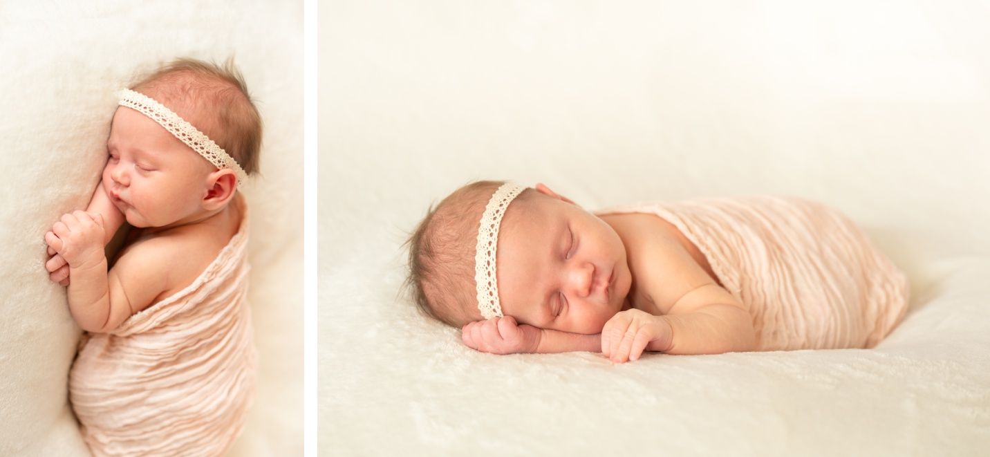 Newborn baby girl in Natural Light Studio by Bartlesville newborn and family photographer Kristi Bray Photography