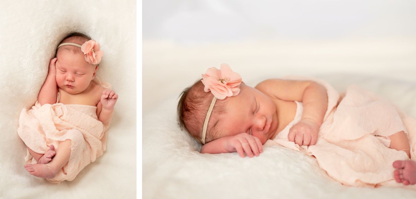 Newborn baby girl in Natural Light Studio by Bartlesville newborn and family photographer Kristi Bray Photography