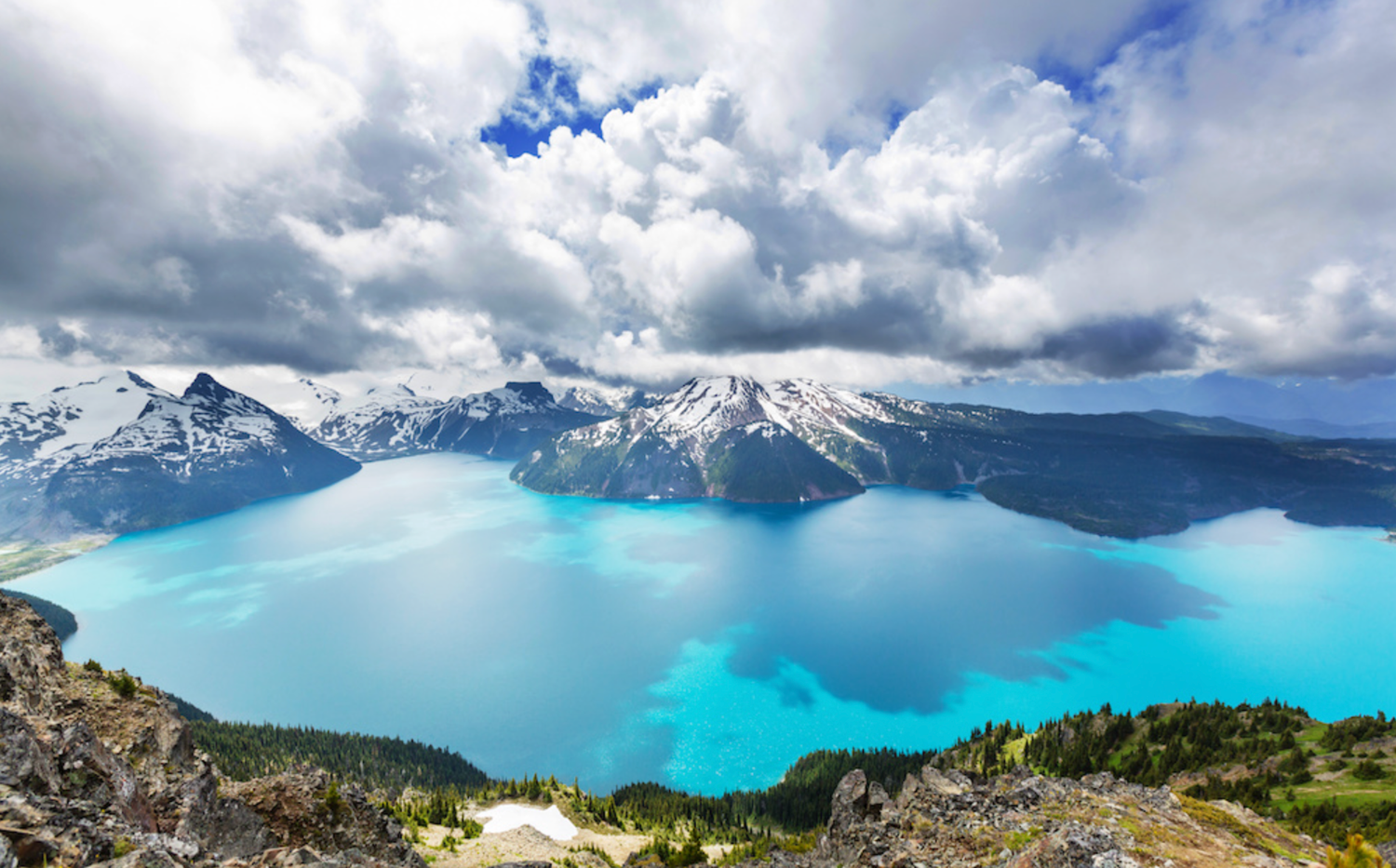 Mount Cartier in Revelstoke, BC is framed by the surrounding mountains and valleys