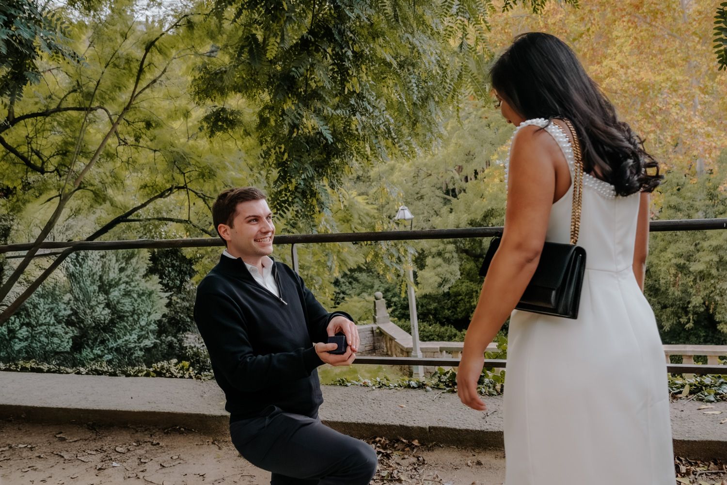 Jardins del Teatre Grec proposal photoshoot in Barcelona