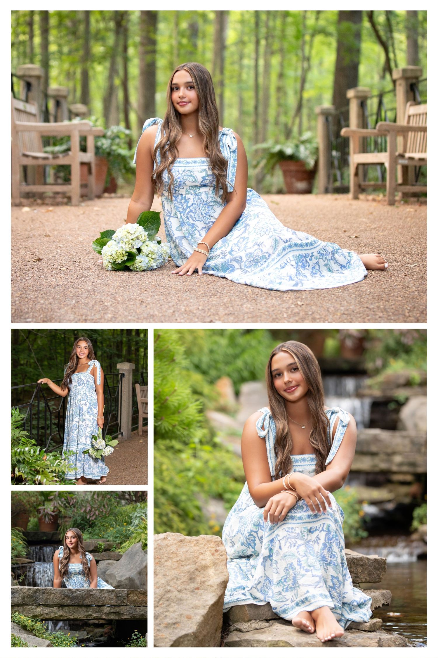 Bishop Watterson senior pictures at Inniswoods.  Senior pictures in the park.  Floral senior pictures. Boho senior pictures.