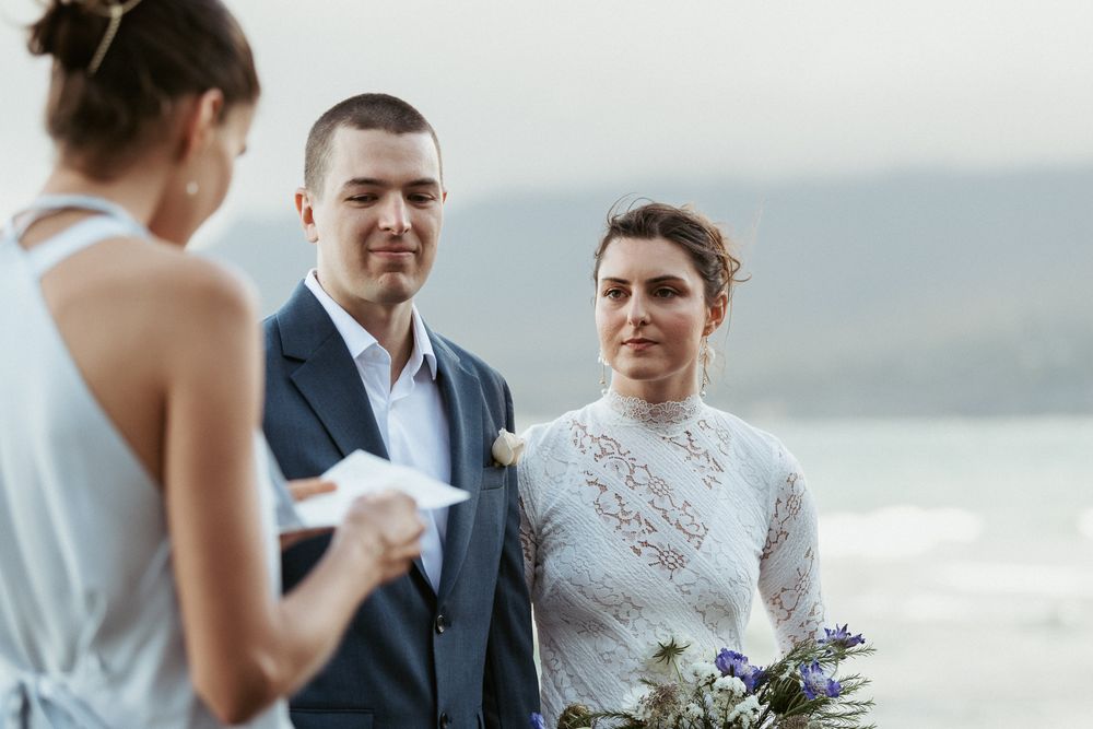 elopement at Tessellated Pavements captured by Tasmanian wedding photographer Joss Jensen Photography