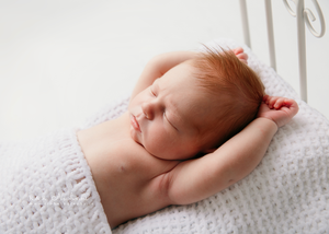 Newborn Baby on Bed, Prop, Newborn Baby Photography, East Cork, West Waterford.