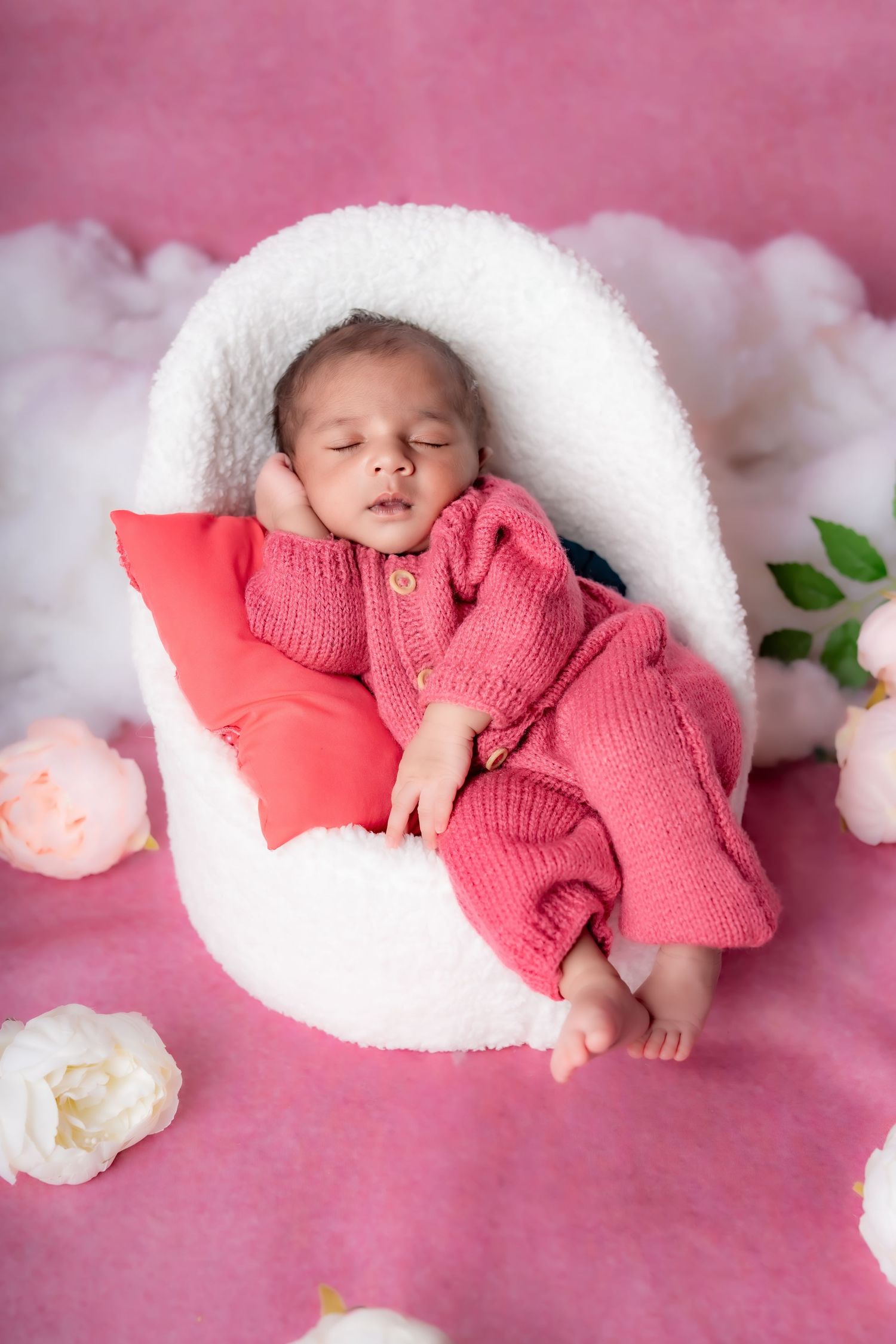Newborn baby girl photoshoot at Bump To Baby by Sai Jyothi studio in Manikonda, Hyderabad
