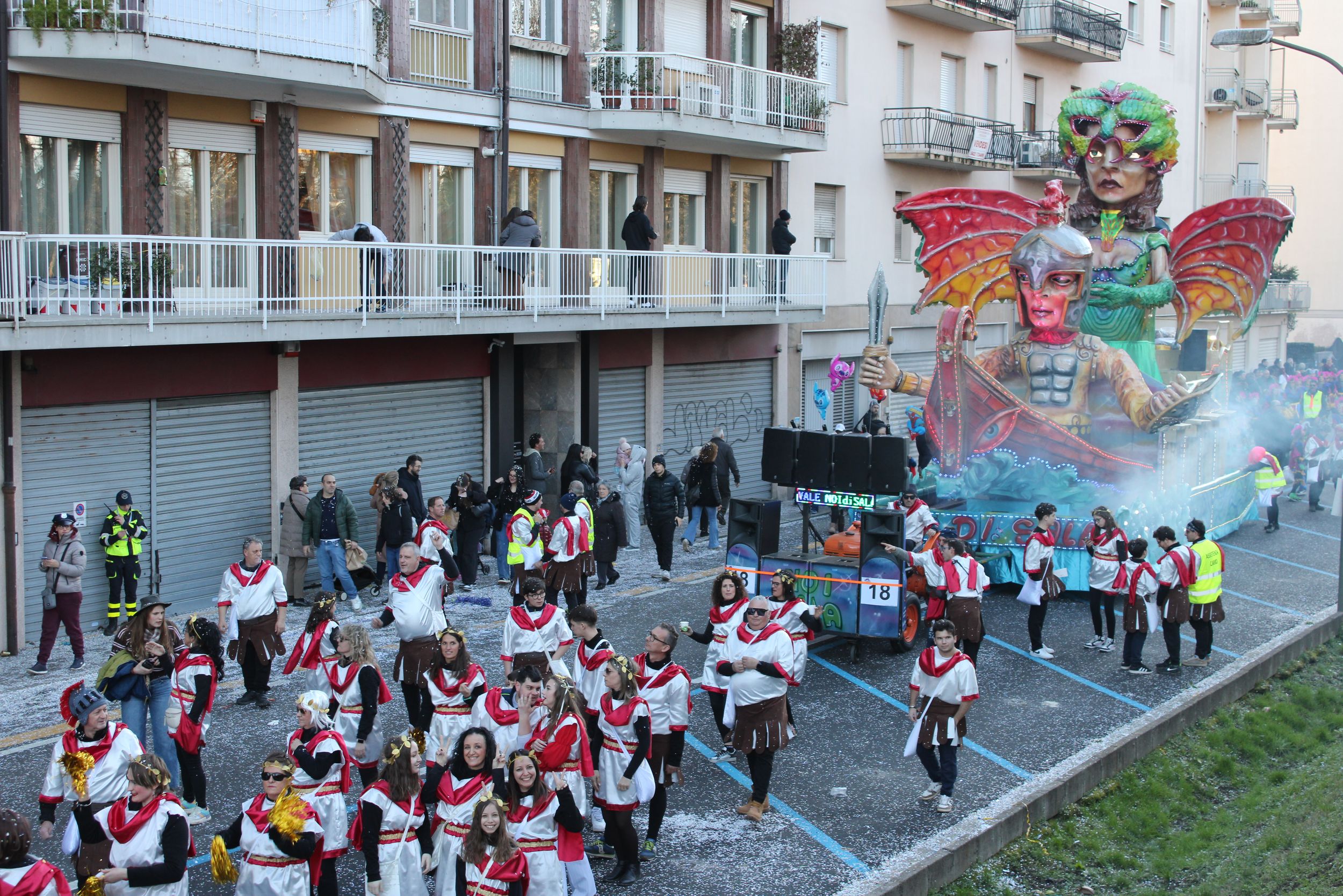 Treviso Carnival Parade 2026. The Santa Maria di Sala Youth Group with the show “The Wings of Victor”.