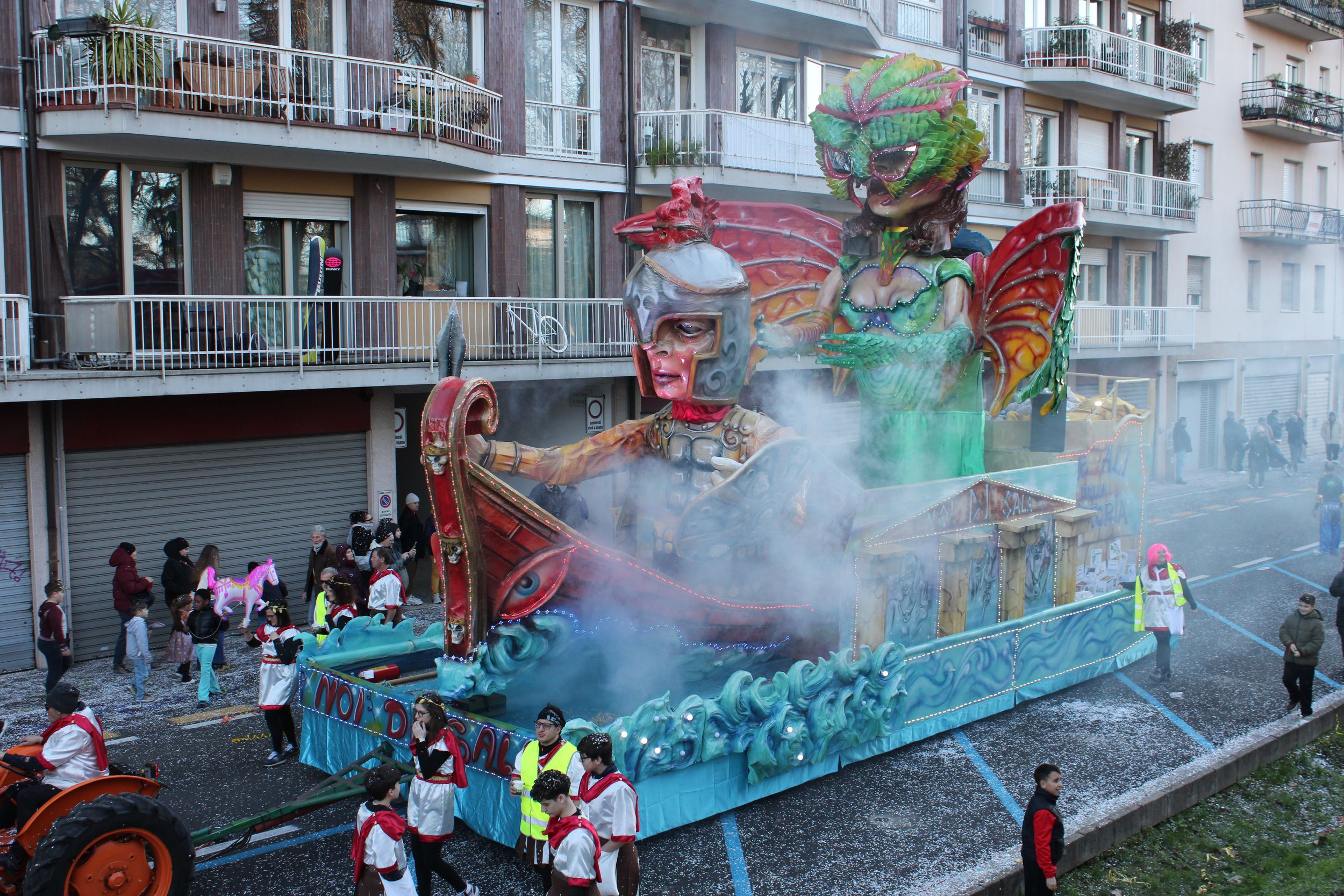 Treviso Carnival Parade 2026. The Santa Maria di Sala Youth Group with the show “The Wings of Victor”.