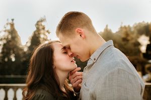 Maternity couple portrait at golden hours in Springfield MO.