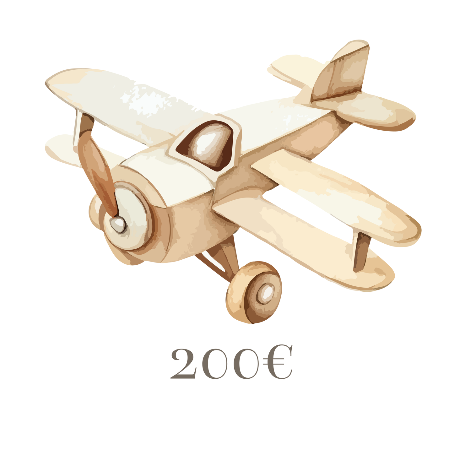 Wooden toy airplane collection showing price evolution from 1.80 to 2.00 euros in November.