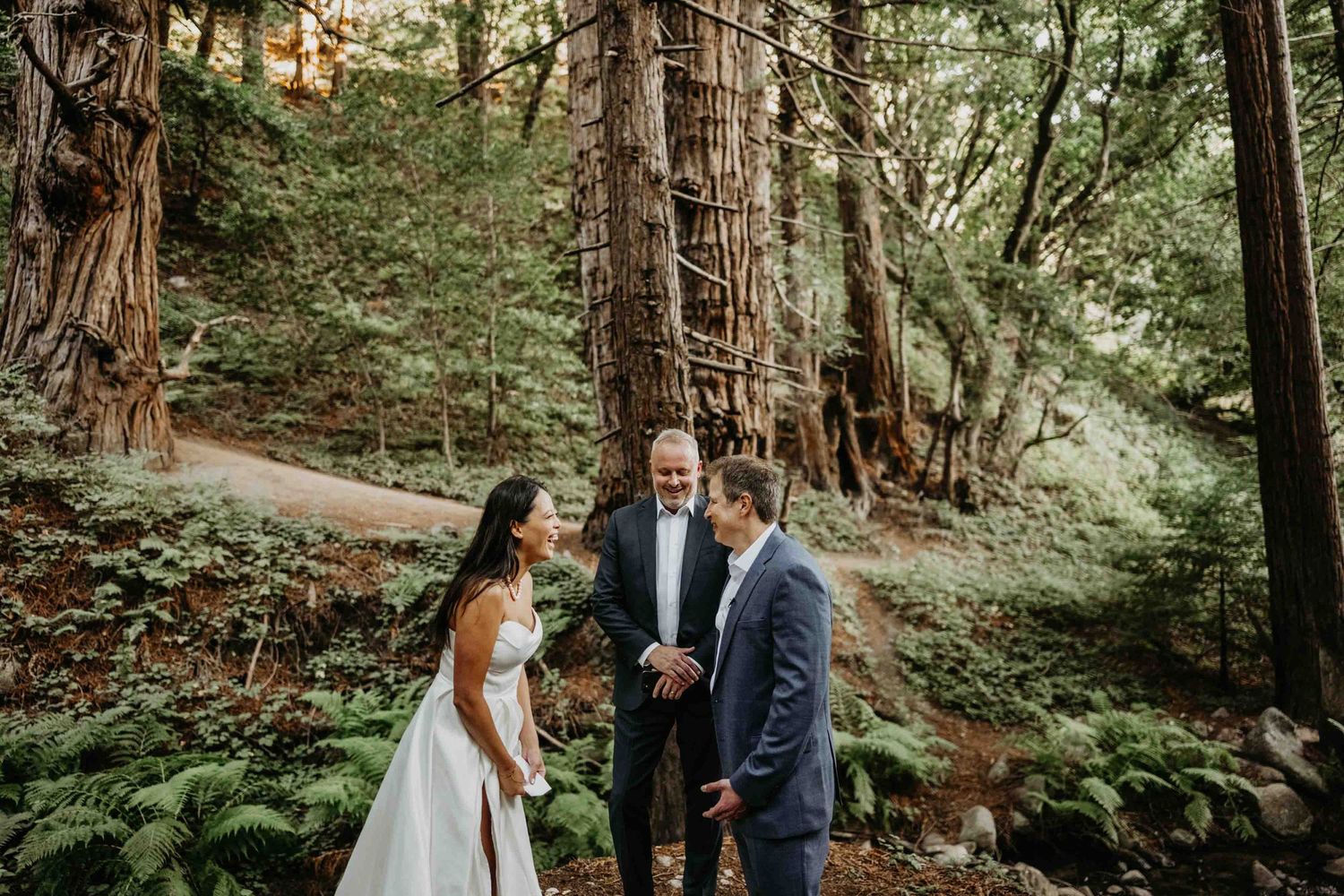 bridge and groom elope in the redwoods in big sur ca