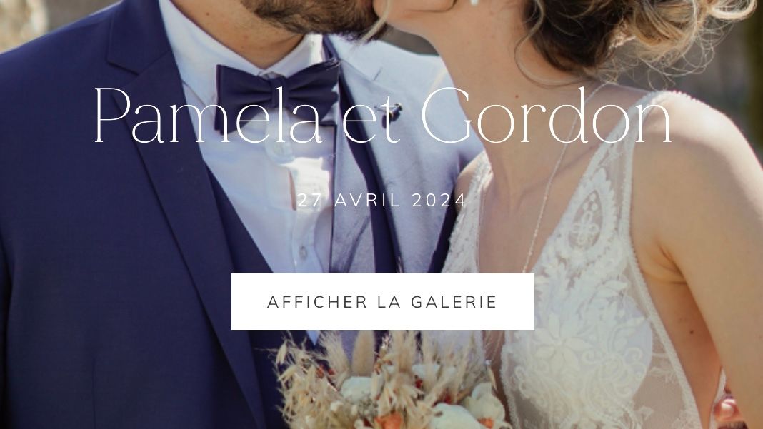 Romantic wedding website header design with elegant typography.