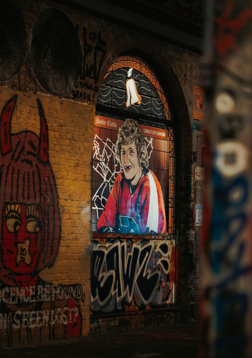 Street art details in Leake Street Graffiti Tunnel, London by Shayla Bloom Photography