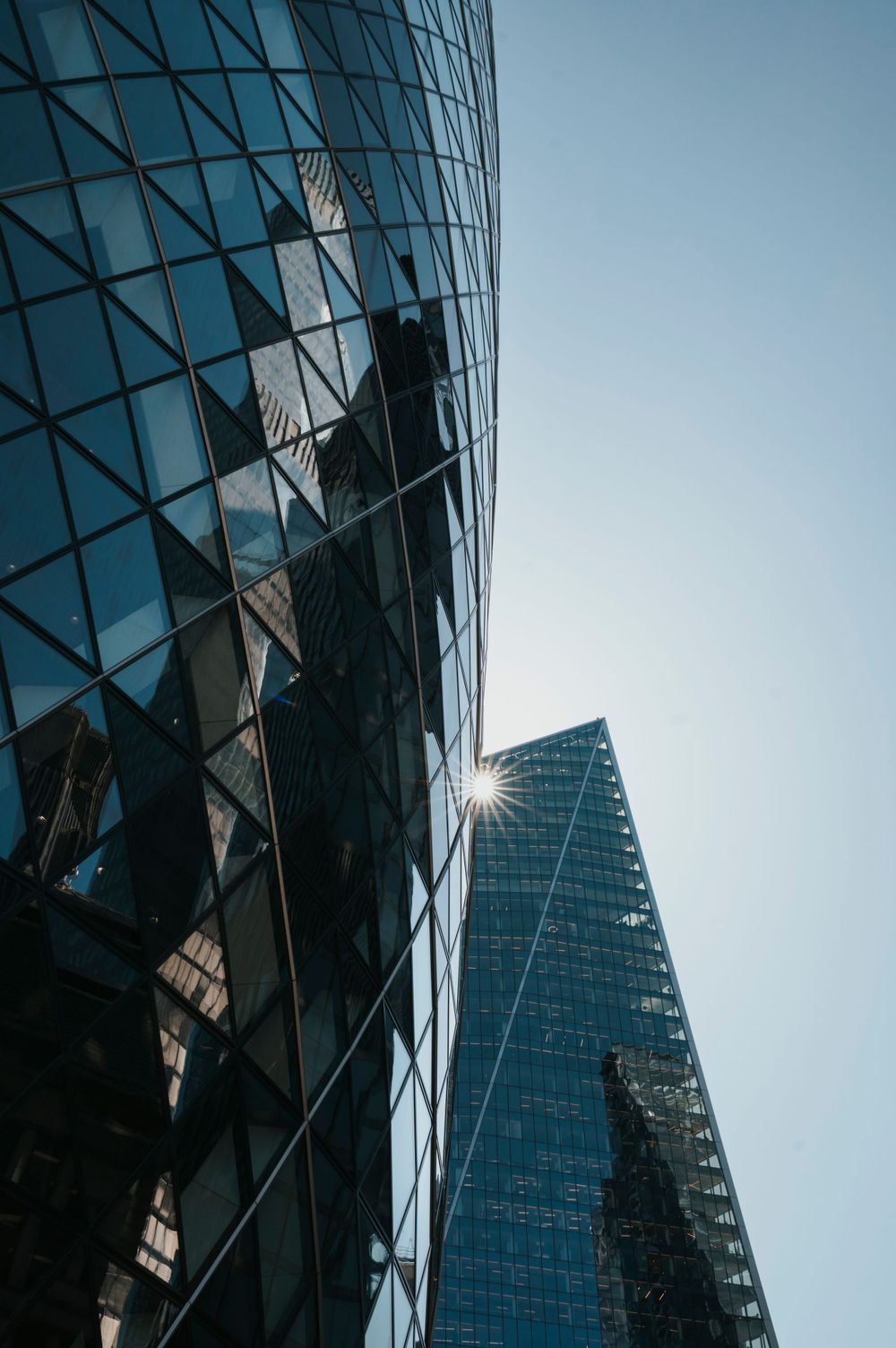 The Gherkin skyscraper in London photographed from a different perspective by Shayla Bloom Photography