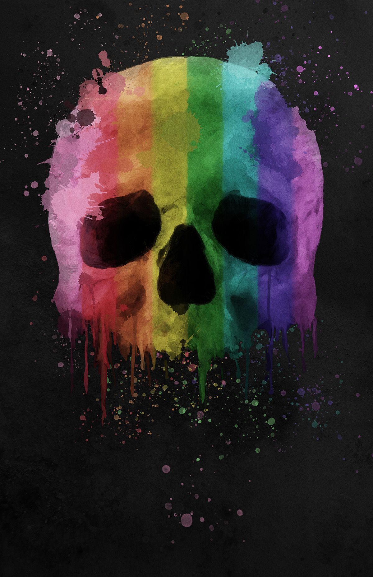 Queer Pride Skull by Ash Moon
