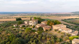 montestigliano farm house view overlooking tuscany