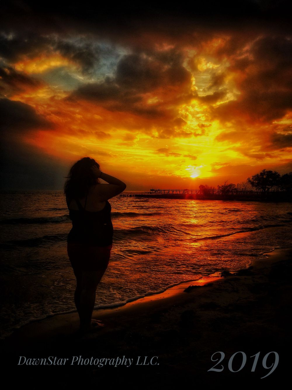 silhouette, outdoors, beach