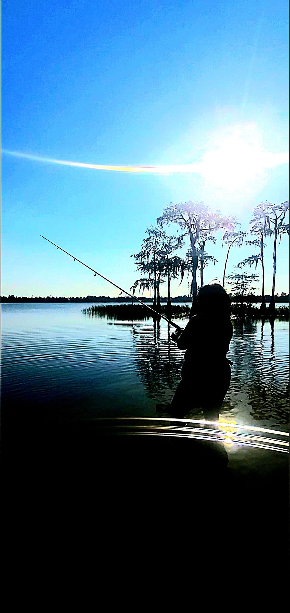 Silhouette, Outdoors, Fishing,