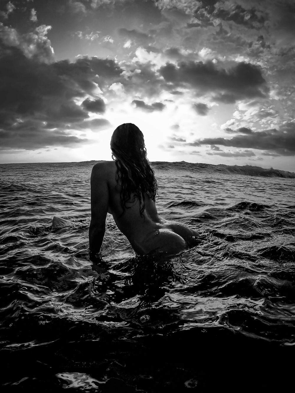 adult,silhouette, outdoors, ocean, water, nudity, boudoir