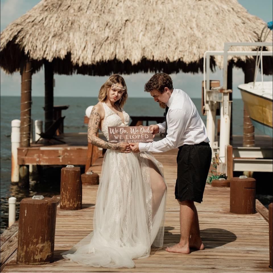Couple posing for elopement photos abroad