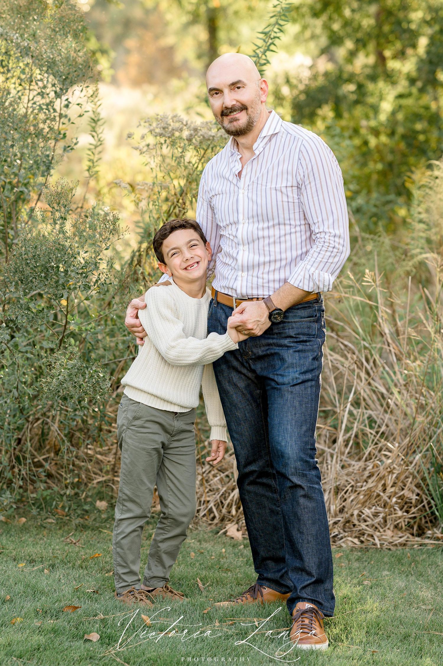father and baby photoshoot during fall minis in houston texas