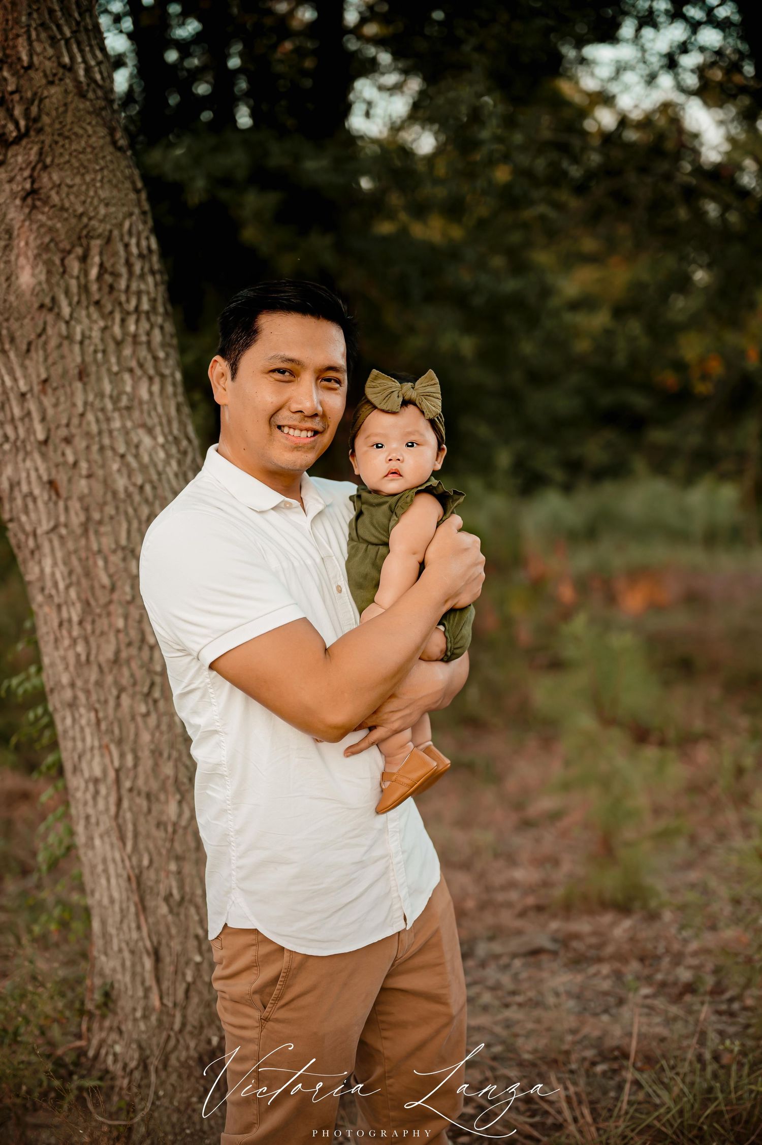 father and baby photoshoot during fall minis in houston texas