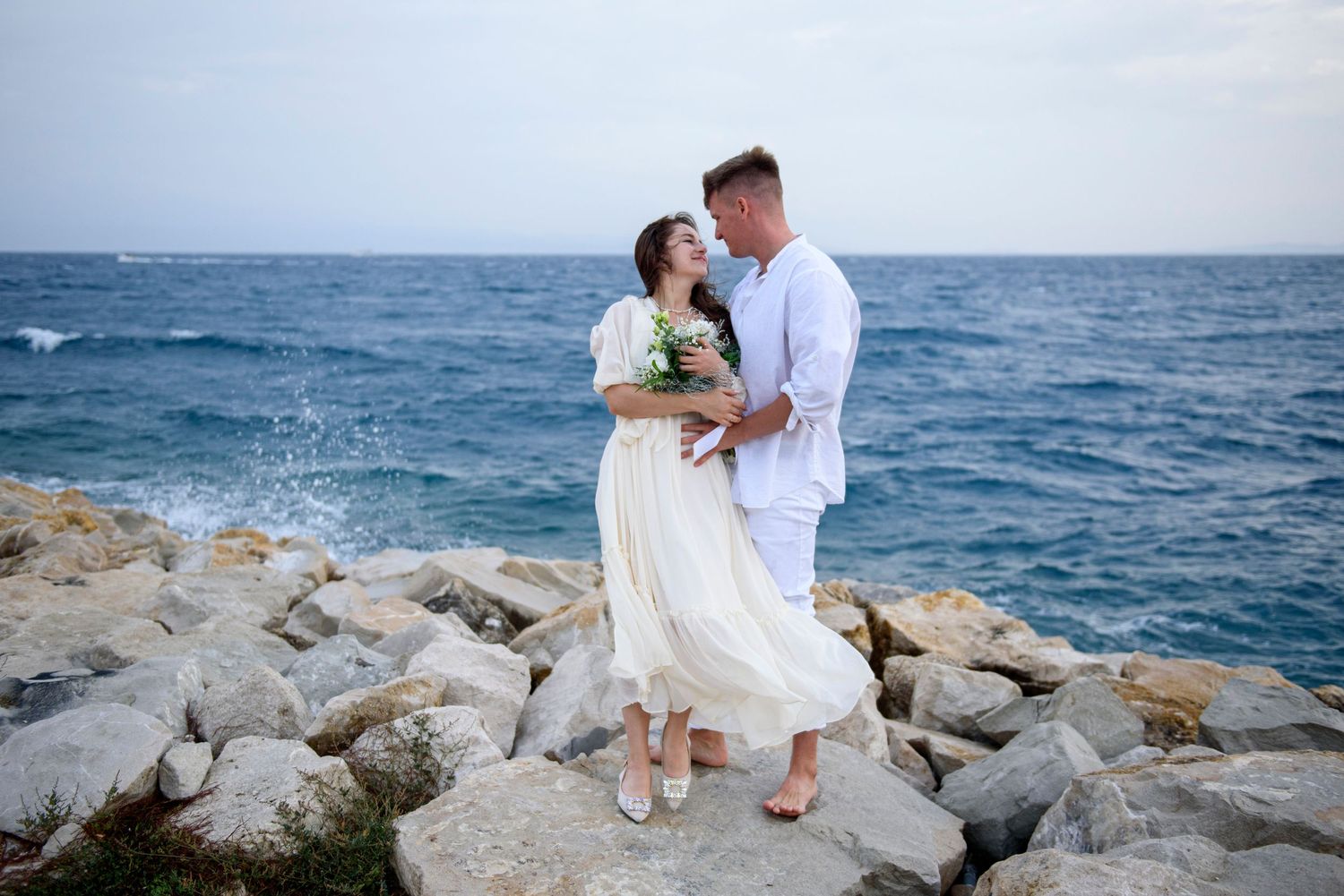 Beach elopement photography in Split, Croatia