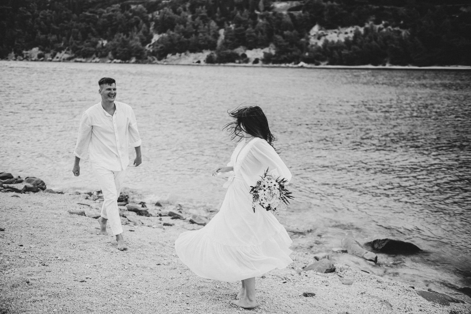Beach elopement photography in Split, Croatia