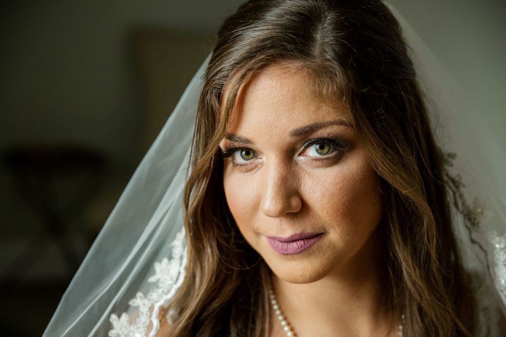 Close up photo of bride on her wedding day