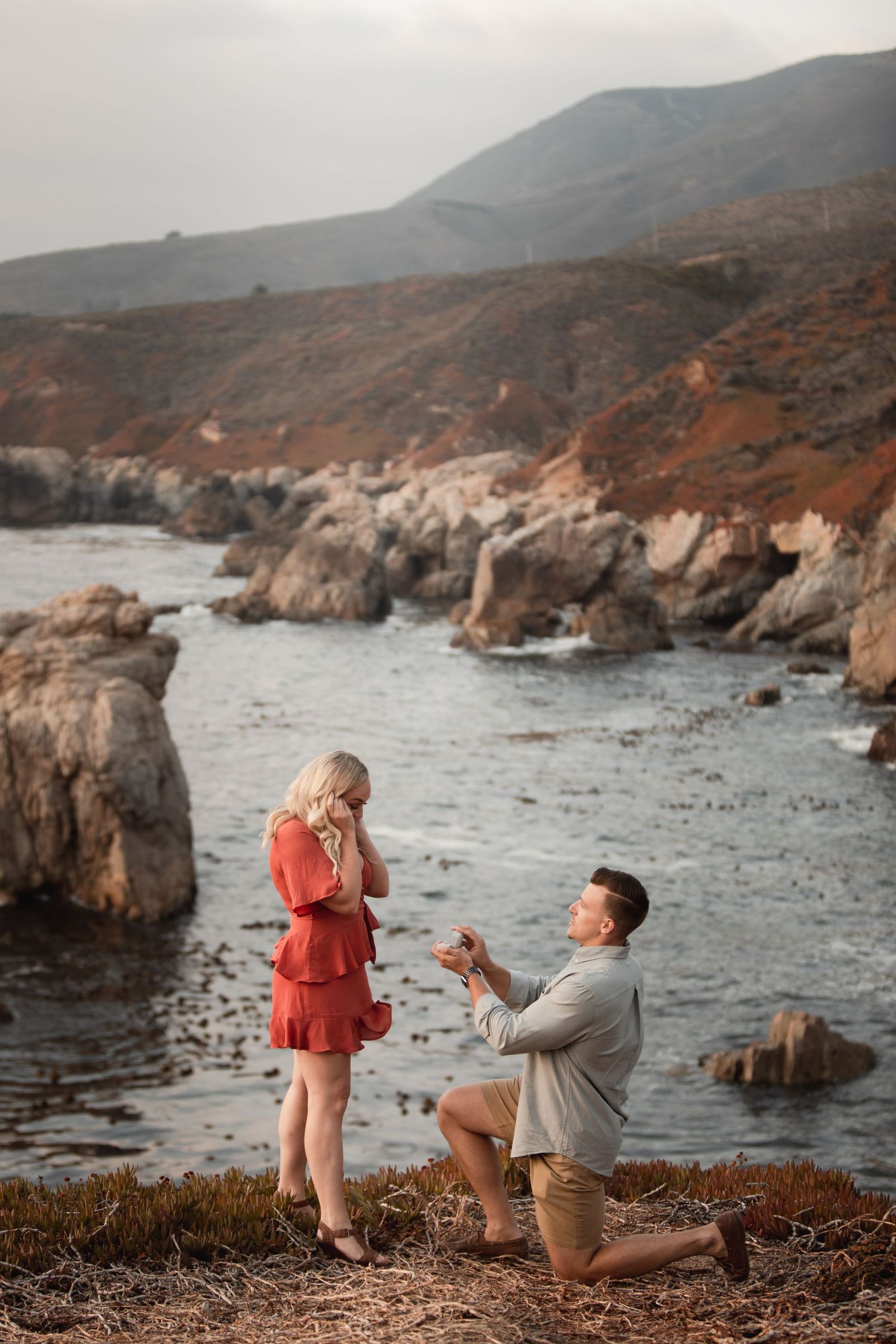 Proposal at Garrapata Soberanes Lookout in Big Sur, California with big sur proposal photographer JeLau Photography