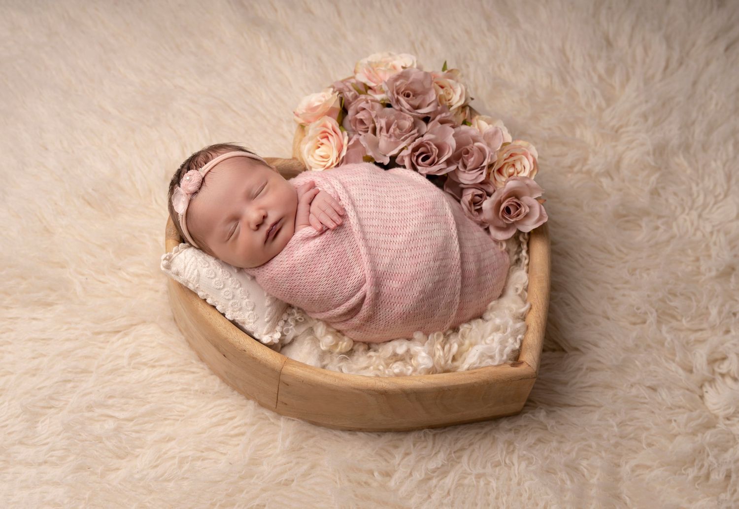 simple wrapped and posed in heart styled with flowers