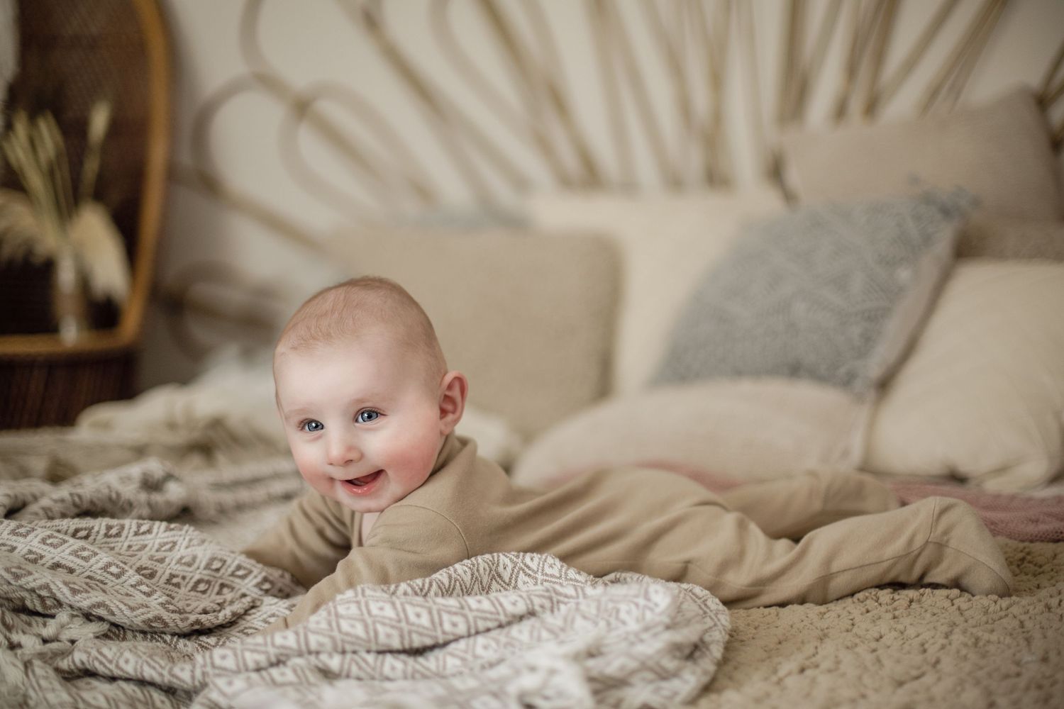 Baby photography. little boy smiling.