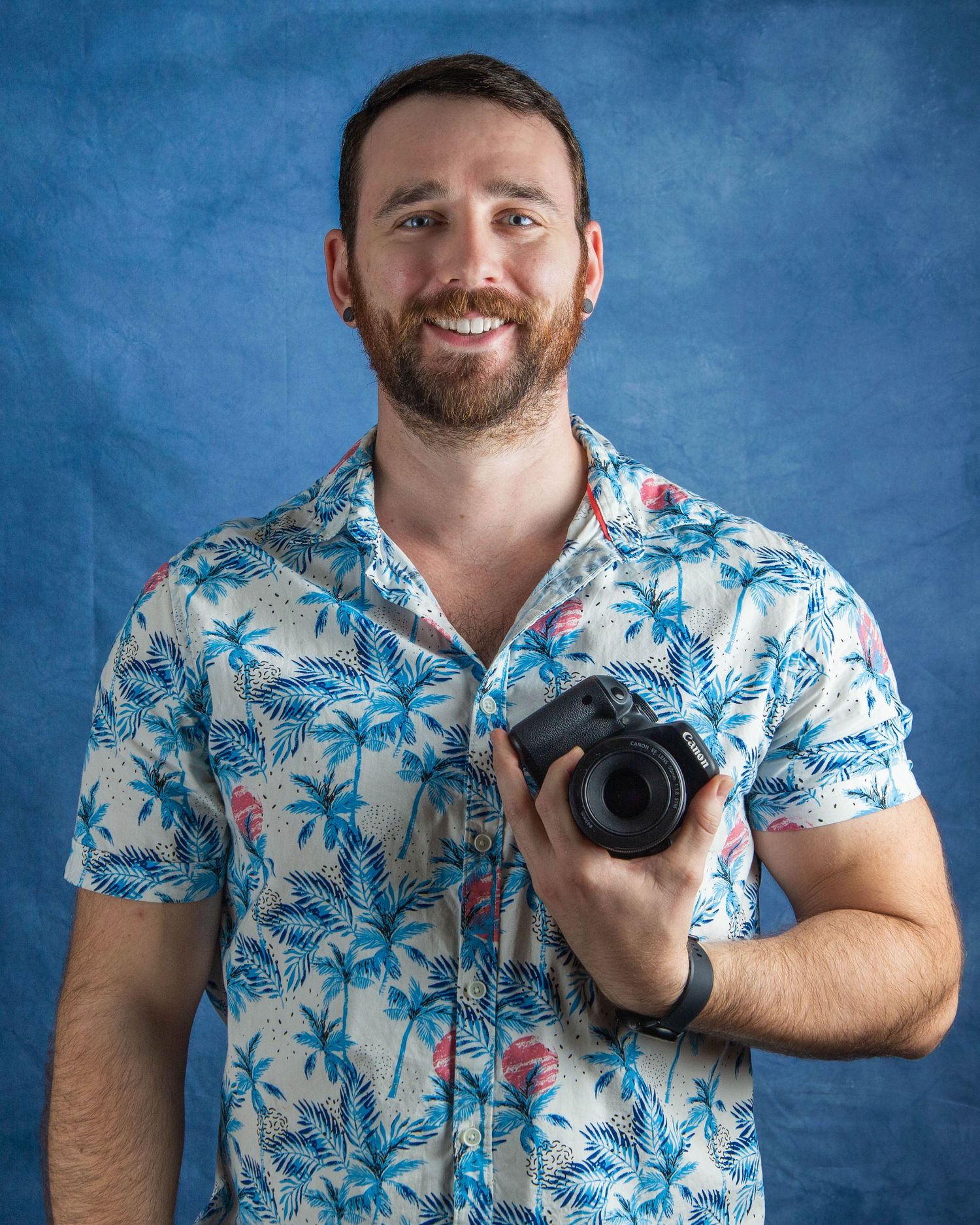 family portrait photographer near boston headshot with camera