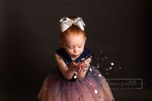 glitter mini photo session.  Girl birthday photoshoot, three year old birthday photos