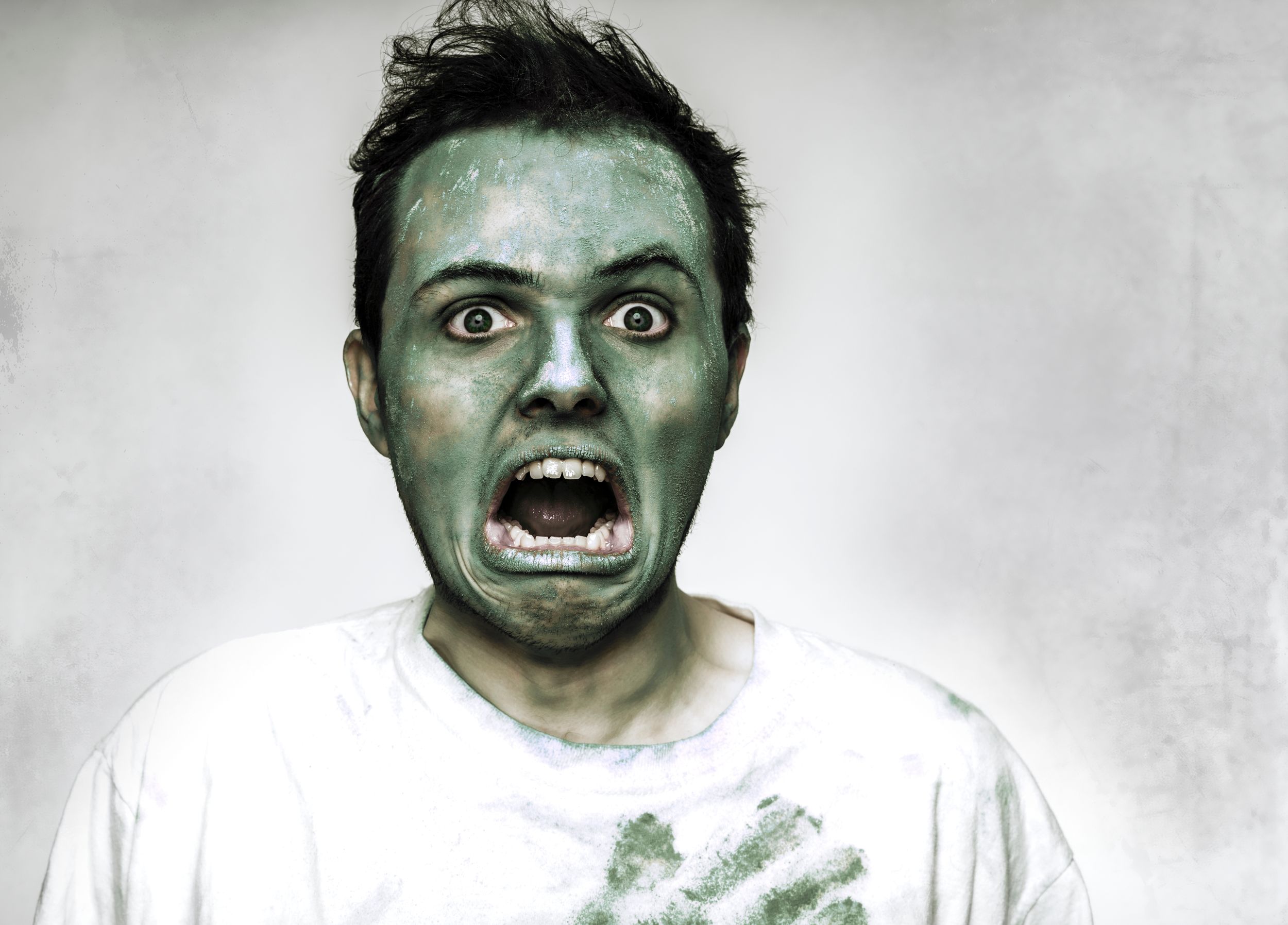 hulk scream costume, emotion, green, acting