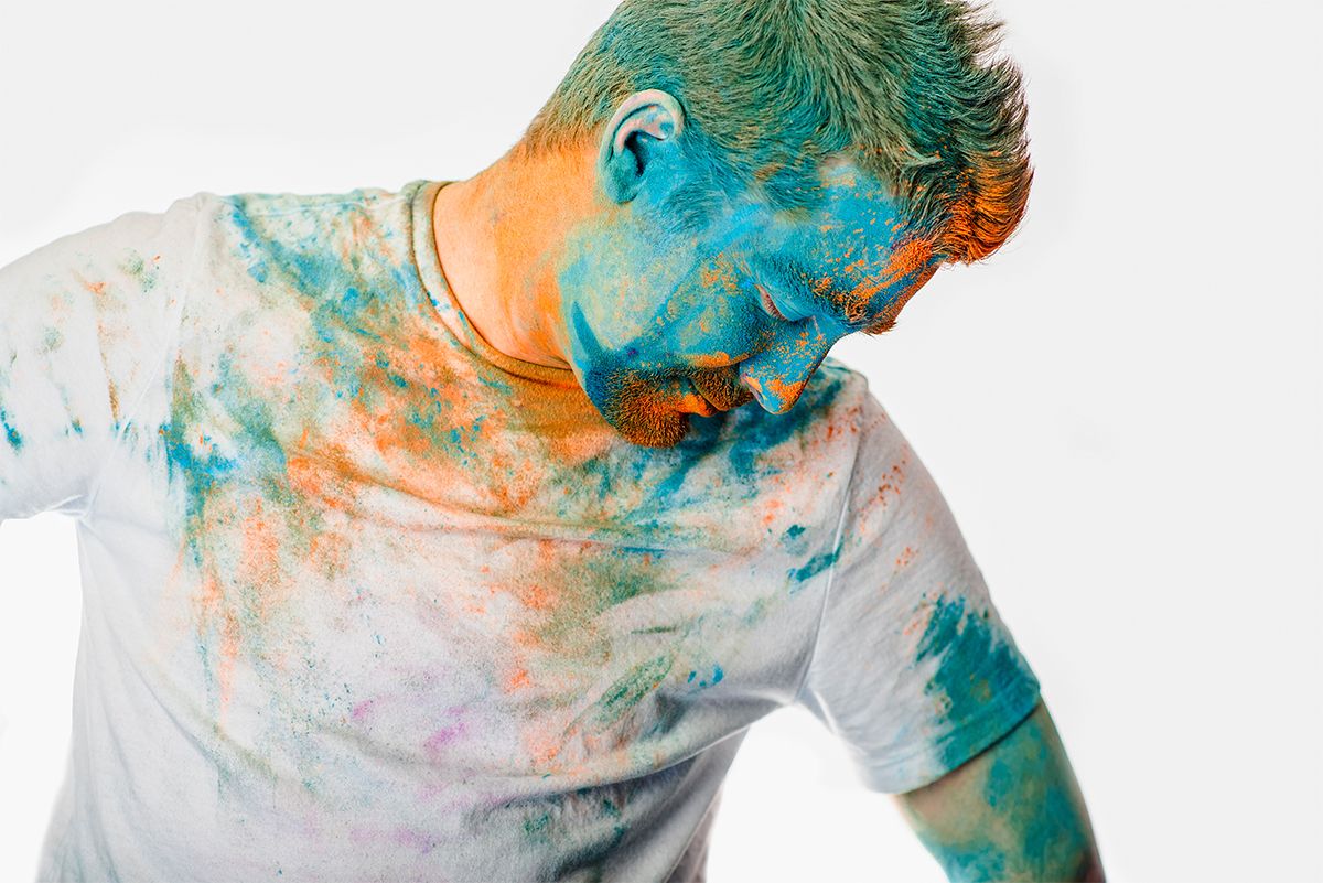 teal, orange, contemplative, portrait
