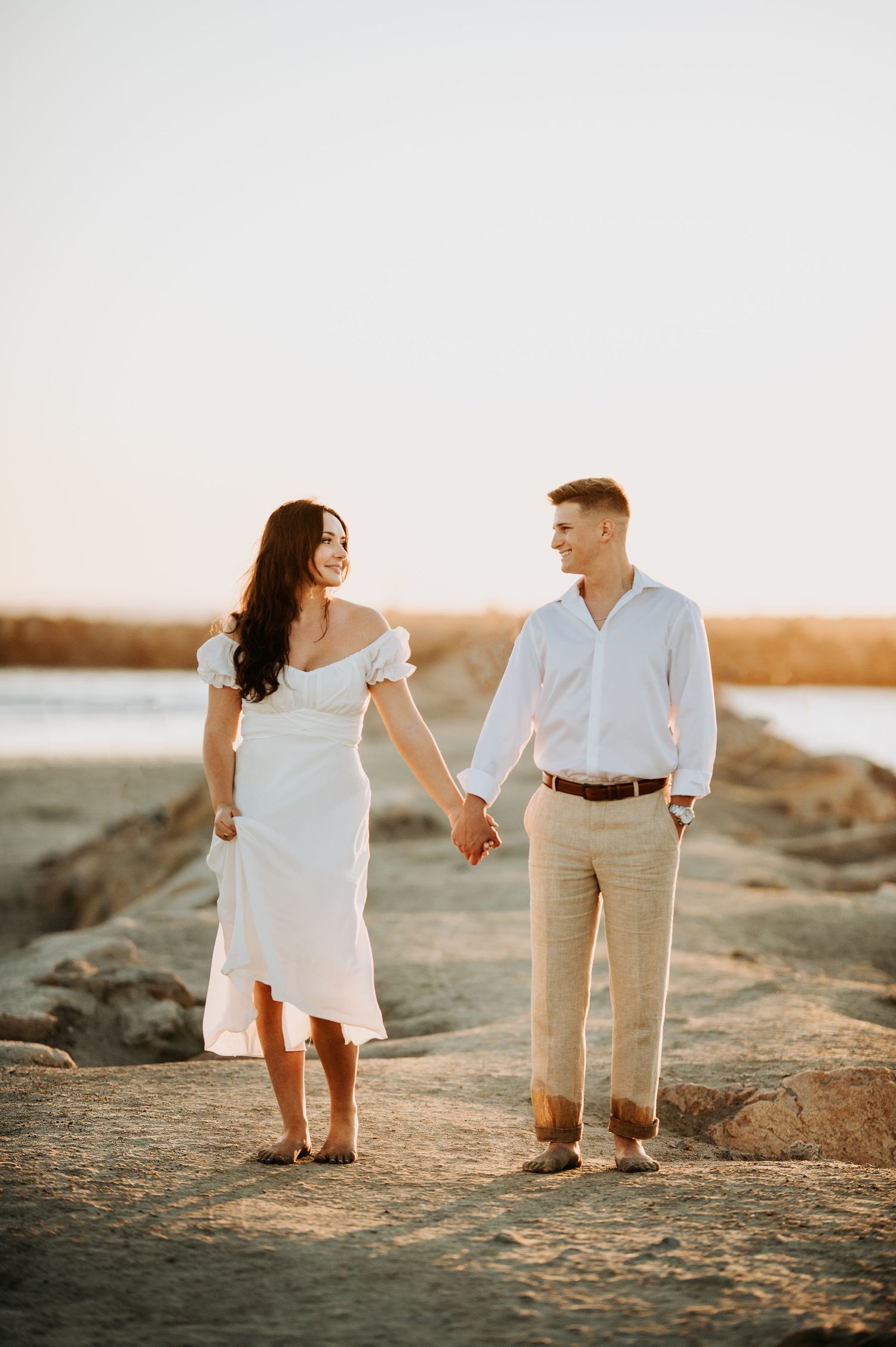 engagement session oceanside beach sunset