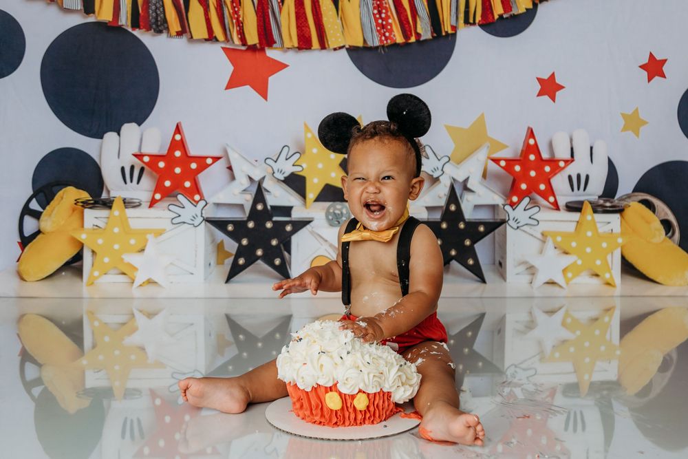 mickey mouse birthday cake smash studio photographer studio trained skilled professional NY WNY East Aurora buffalo