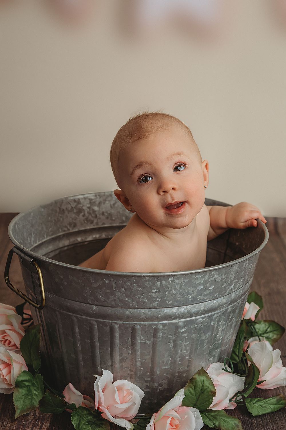 milk bath birthday cake smash studio photographer studio trained skilled professional NY WNY East Aurora buffalo