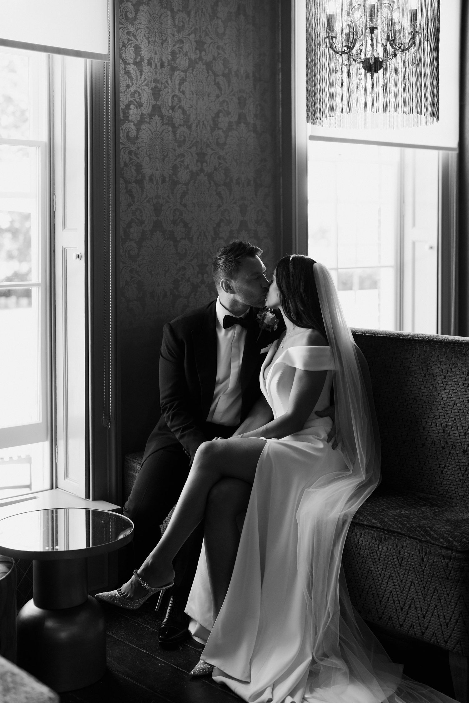bride-and-groom-kissing-stockton-house-wedding-shropshire