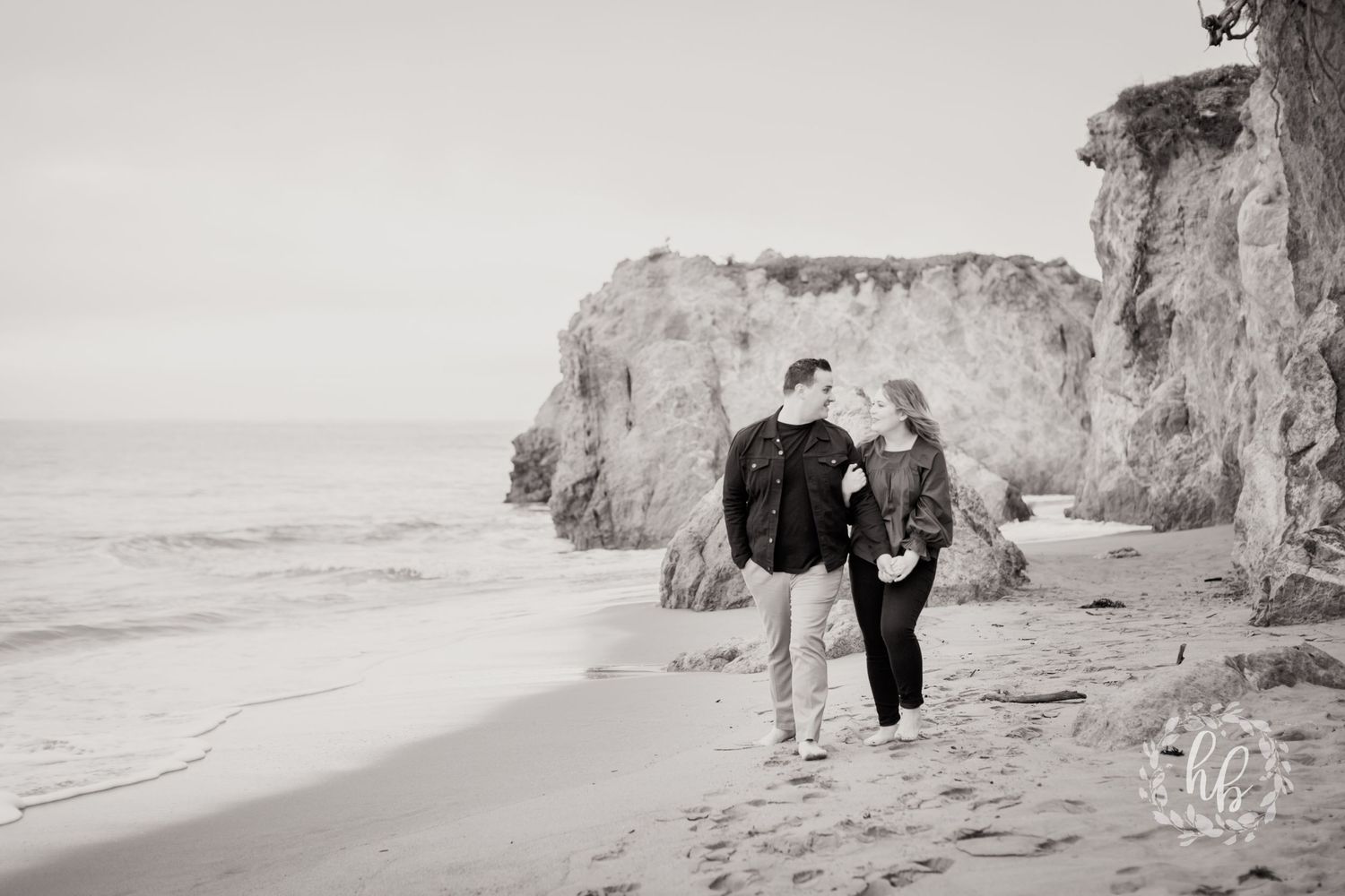 Malibu beach engagement photos