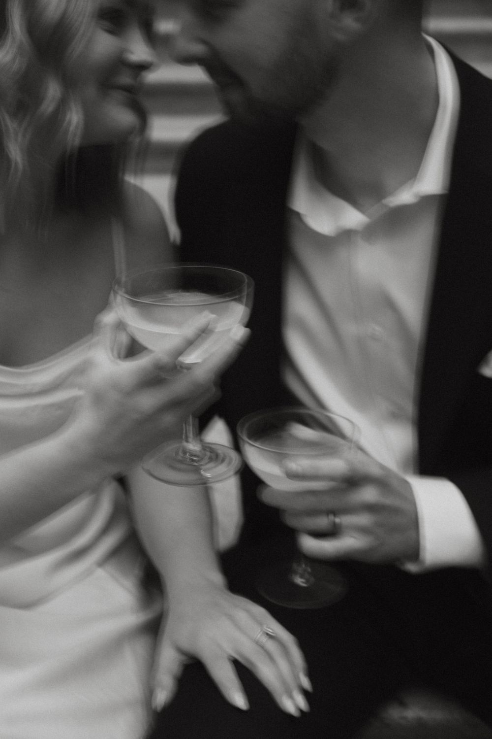 Black and white artistic sequence showing intimate dance movements.
