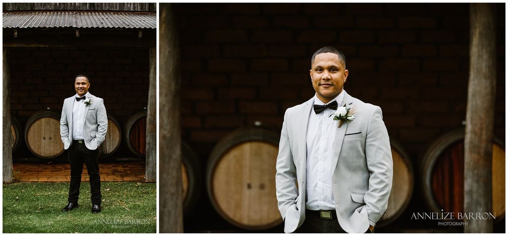 Happs Winery Wedding groom portraits