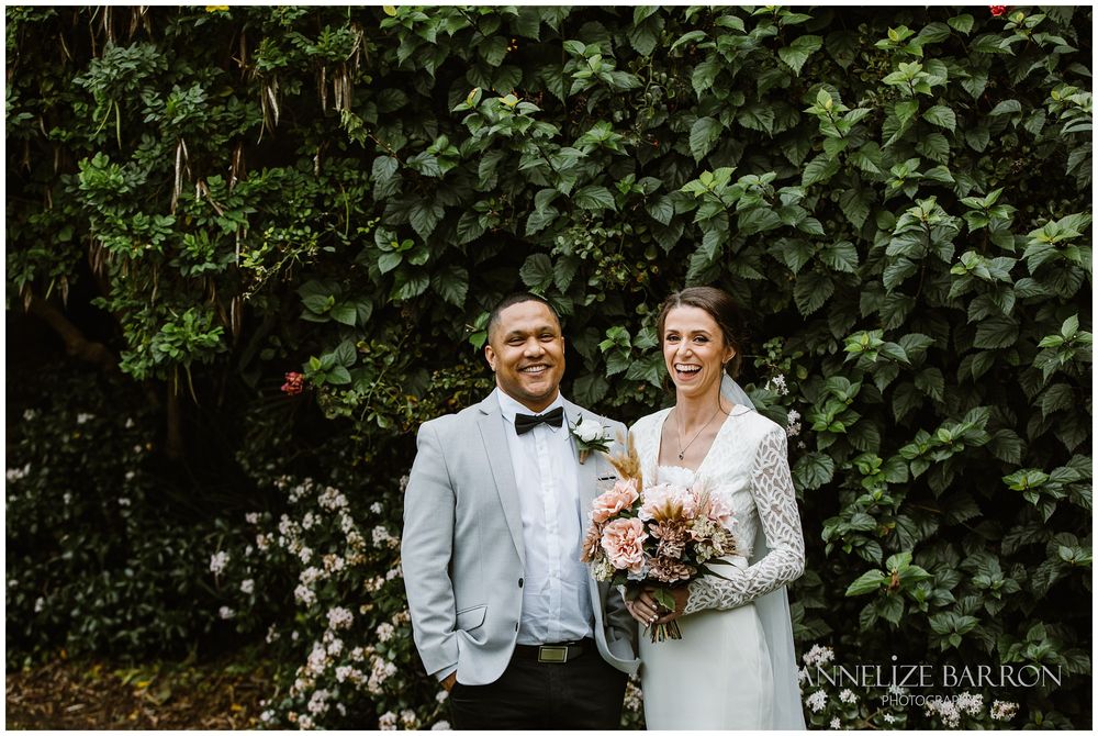 Happs Winery Wedding bride and groom laughing