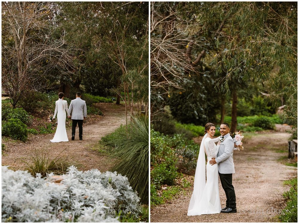 Happs Winery Wedding bride and groom walking