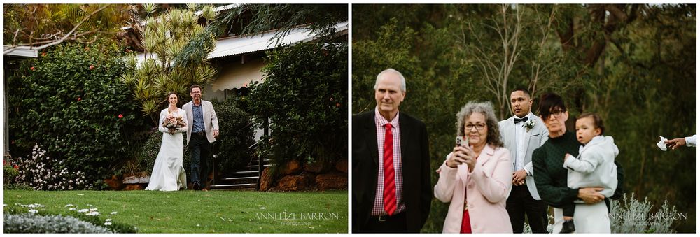 Happs Winery Wedding bride walking in