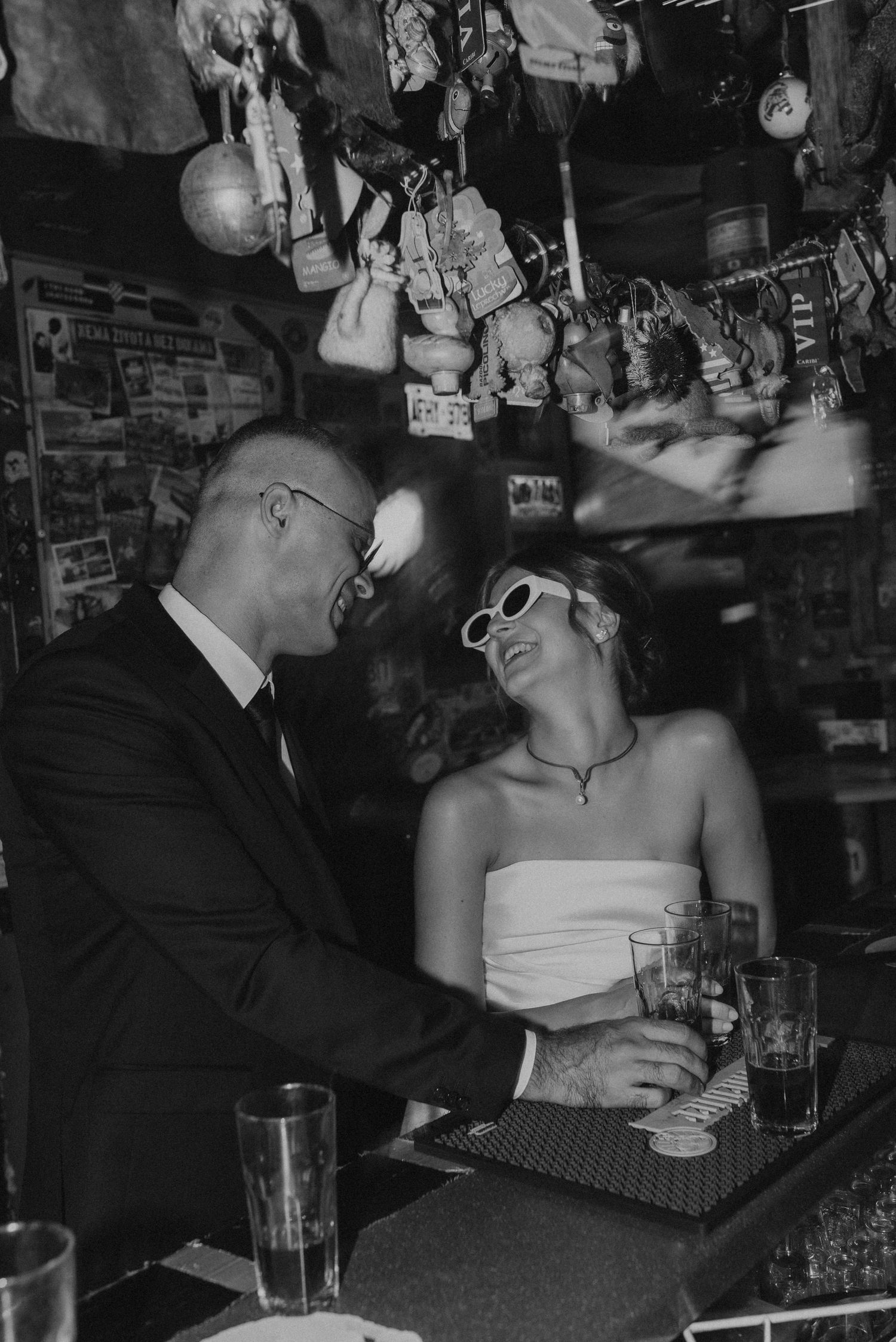 Couple drinking drinks