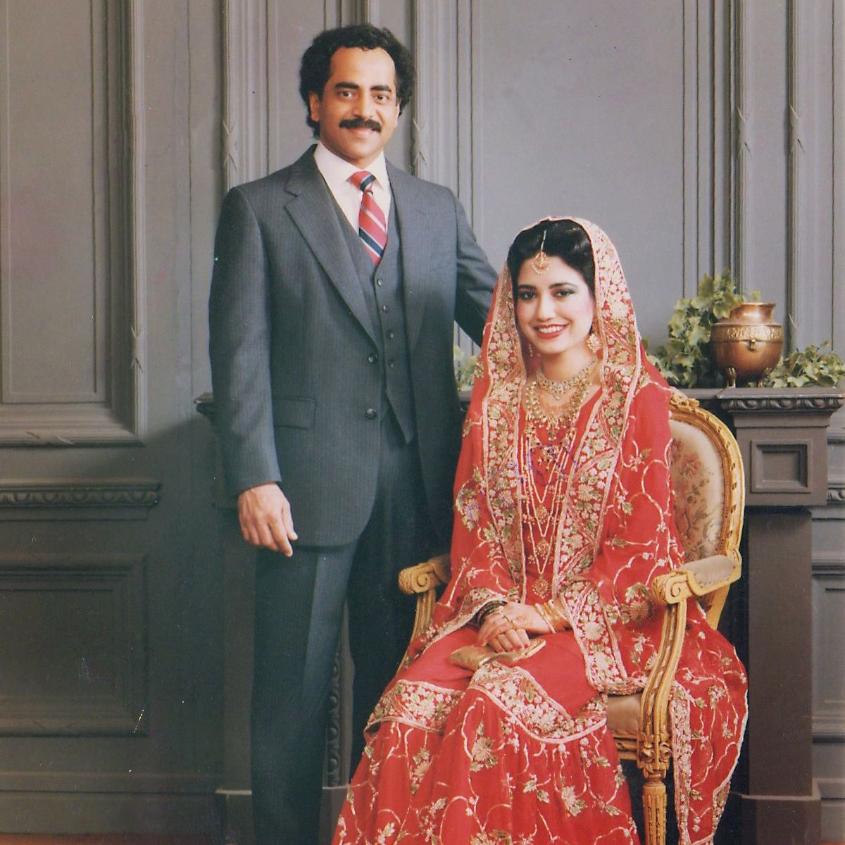 Pakistani parents at their wedding