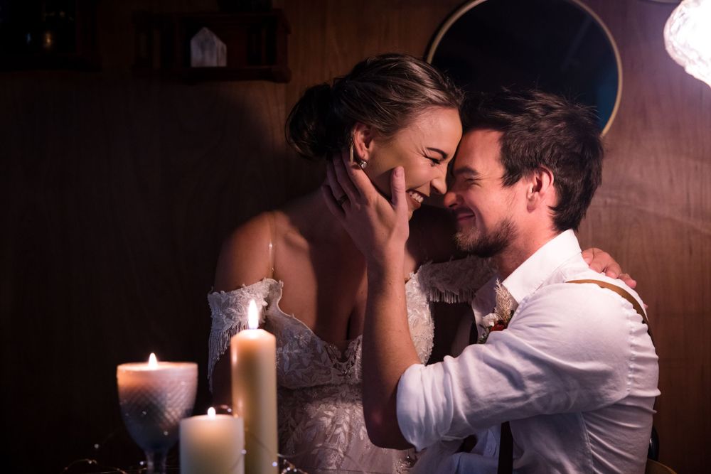 Intimate Wedding photo of bride and groom in Canterbury, New Zealand