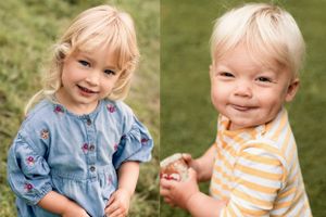 Natural sibling portraits of brother and sister outdoors at their own home in Dorset